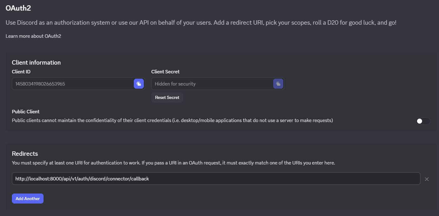 OAuth2 Configuration